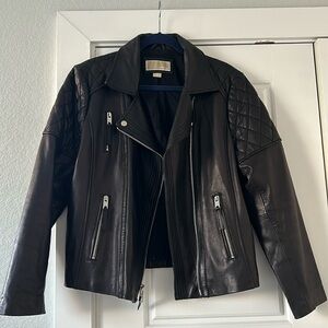 Michael Kors leather motorcycle jacket